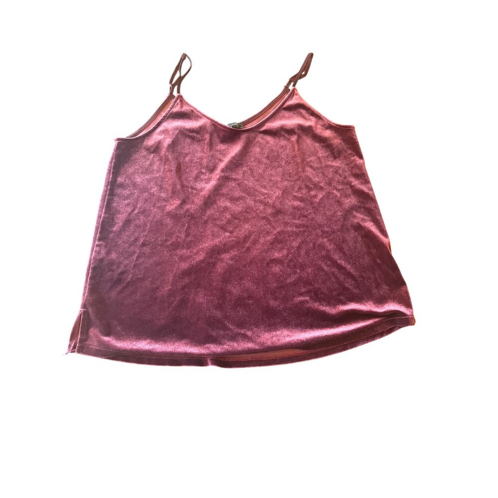 Ann Taylor Small V-Neck Velvet Camisole Top Plum Y2K Whimsygoth